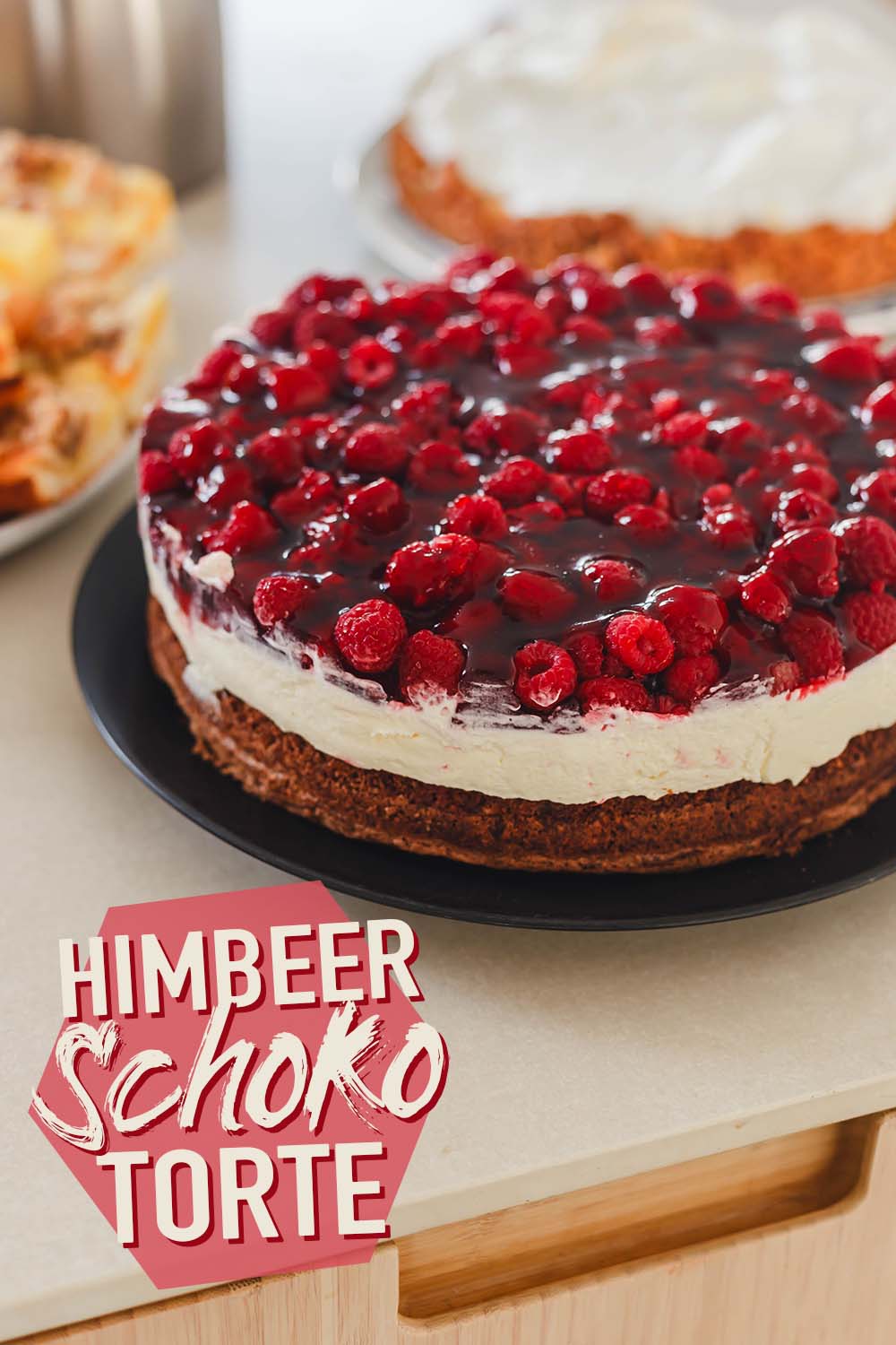 Himbeer Schoko Torte Rezept - ganz einfache Torte backen - glutenfrei