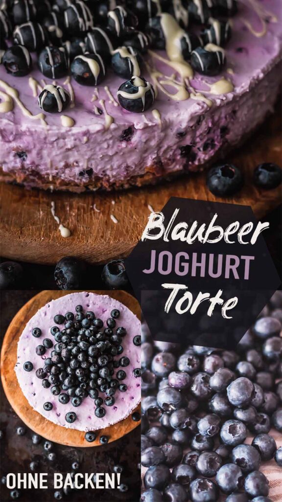 Blaubeer Joghurt Torte ohne Backen Sommerrezept