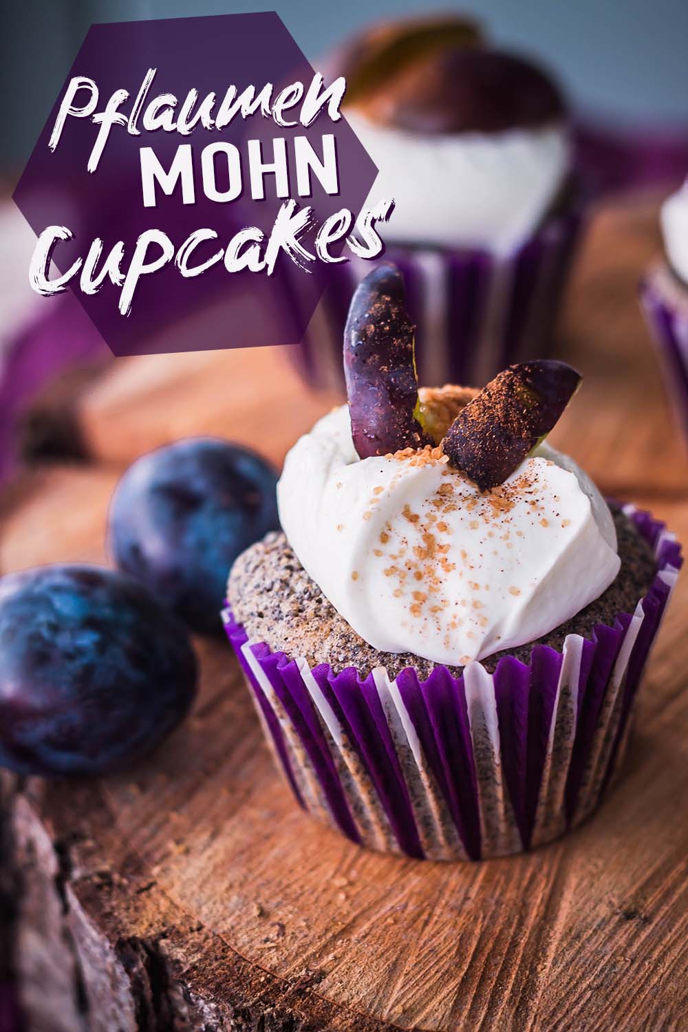 Pflaumen Mohn Cupcakes Rezept