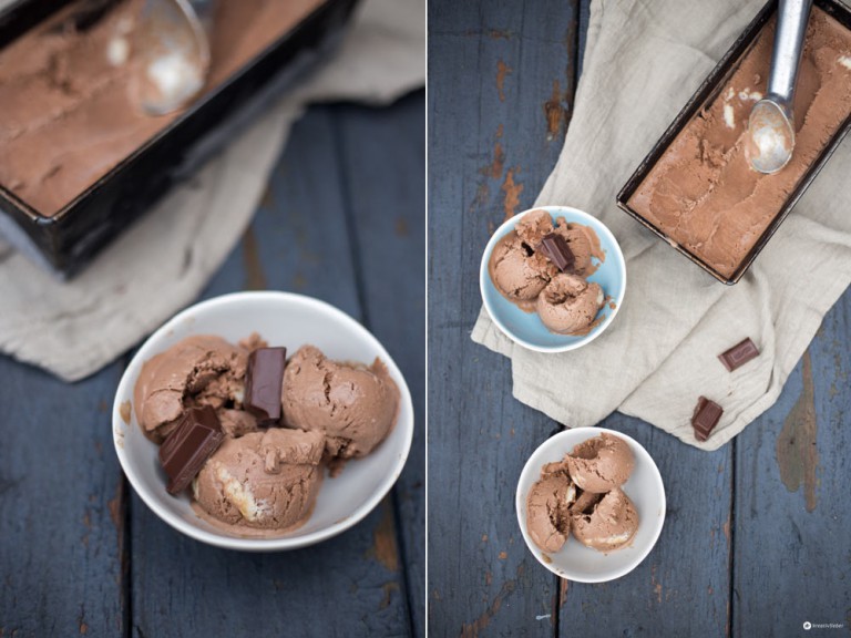 Schokoladeneis mit Cookie Dough Stückchen - kreativfieber Schokoladeneis mit Cookie Dough Stückchen - kreativfieber