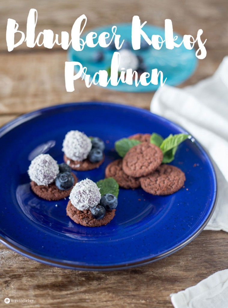 Blaubeer Kokos Pralinen - süße Fingerfood Rezeptidee