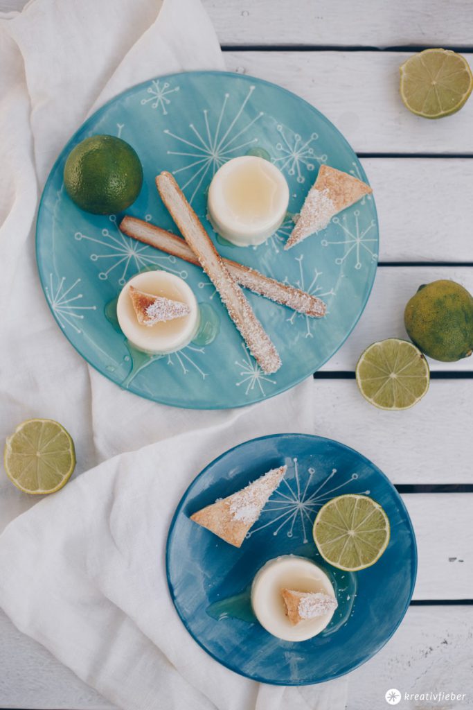 Panna Cotta mit Kokos und Limette - leckeres Dessert Rezept - Kreativfieber