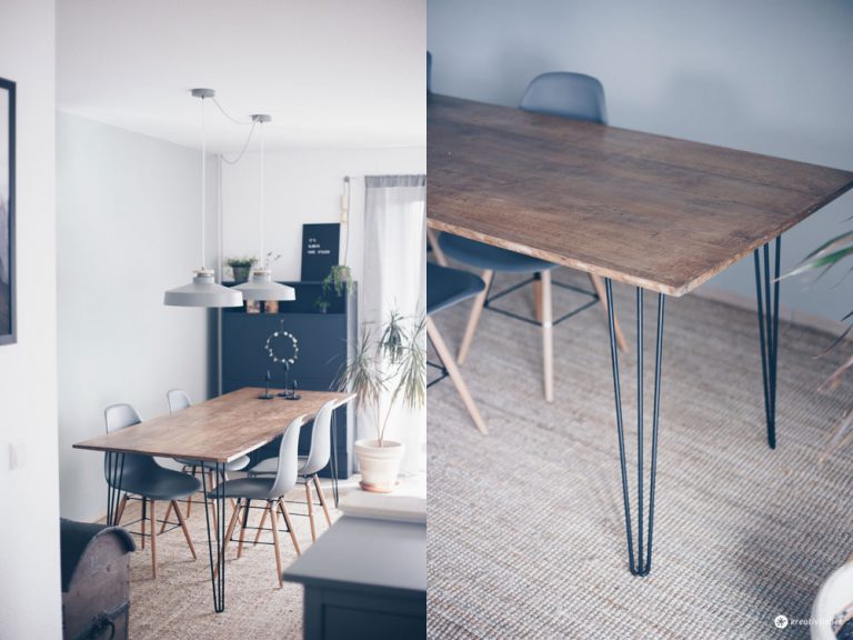 DIY Esstisch mit Hairpin Legs selbermachen - Möbel selber bauen - DIY Idee