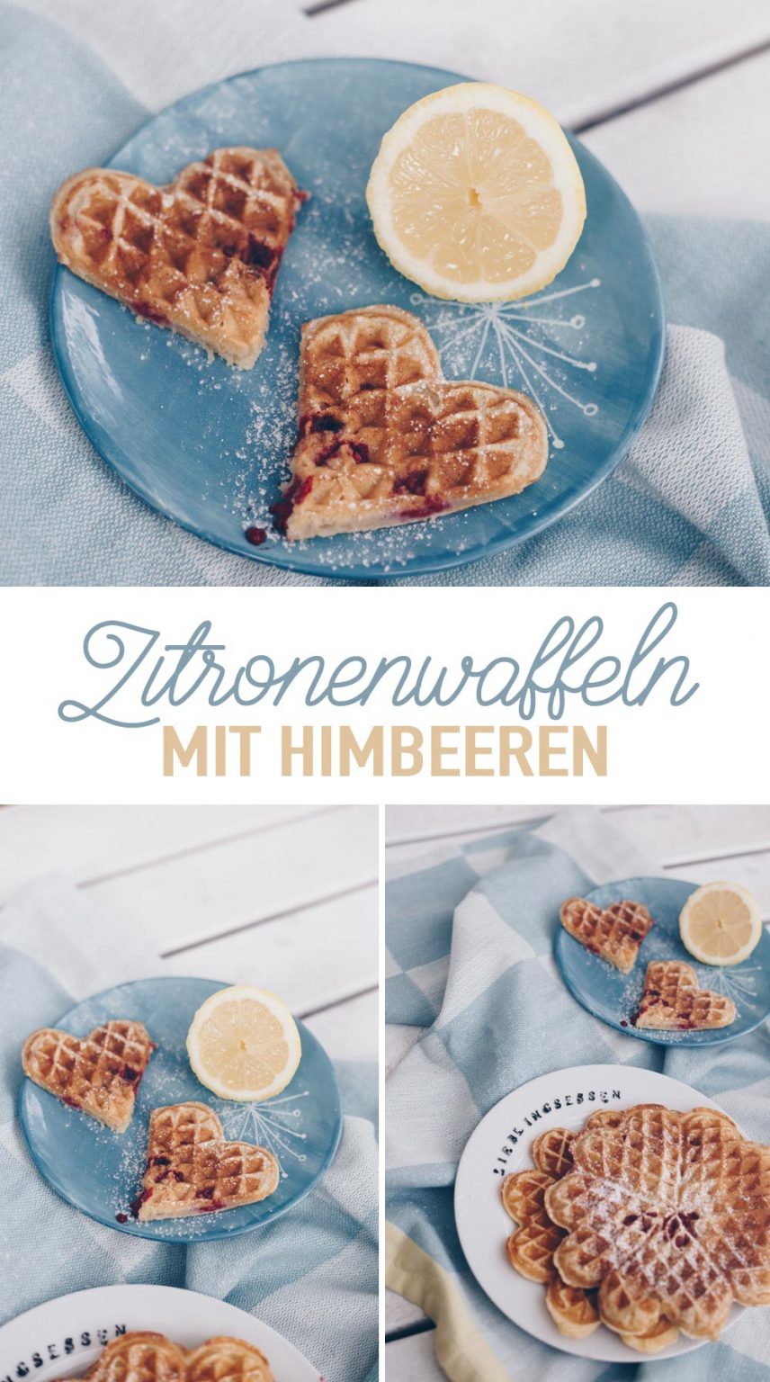 Zitronenwaffeln mit Himbeeren - besonderes Waffelrezept mit Zitrone