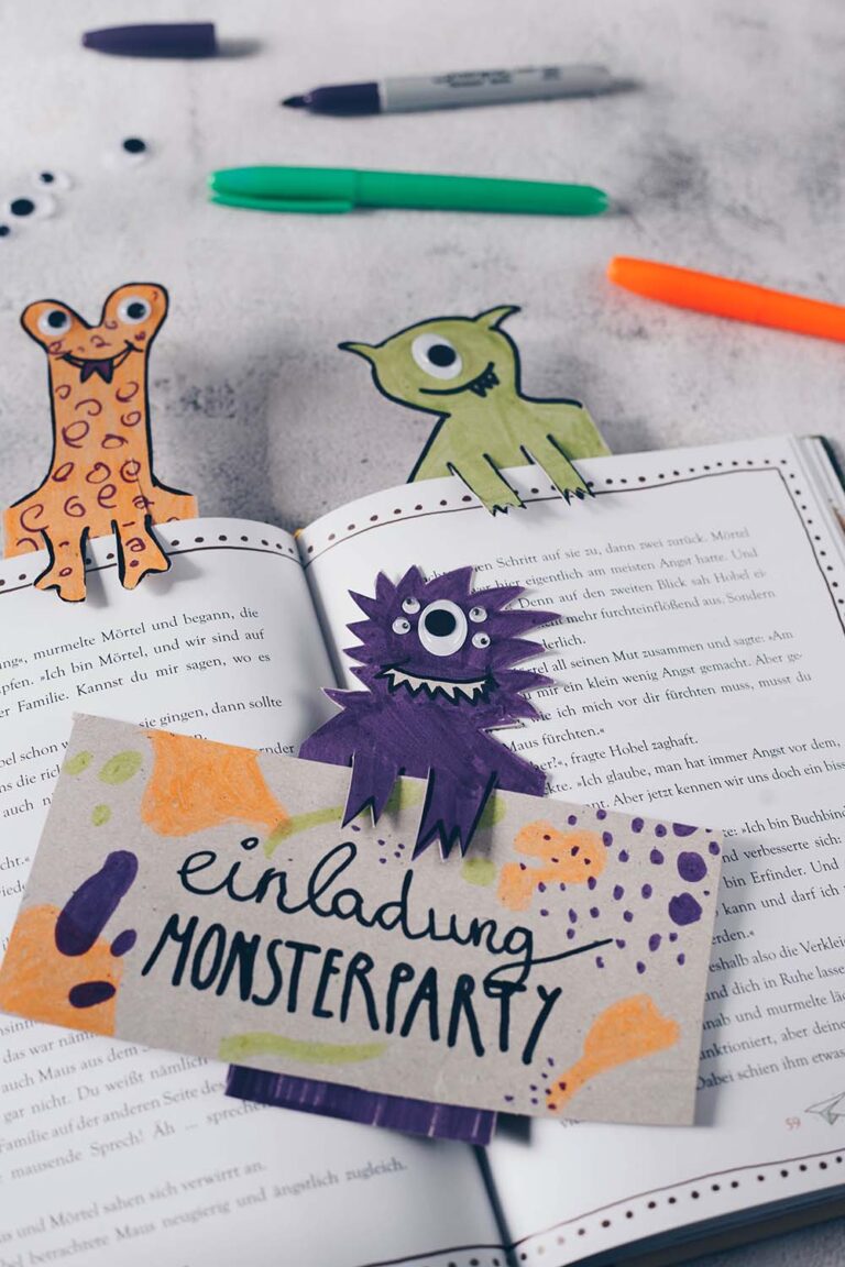 DIY Monster Lesezeichen oder Einladungen zur Monsterparty