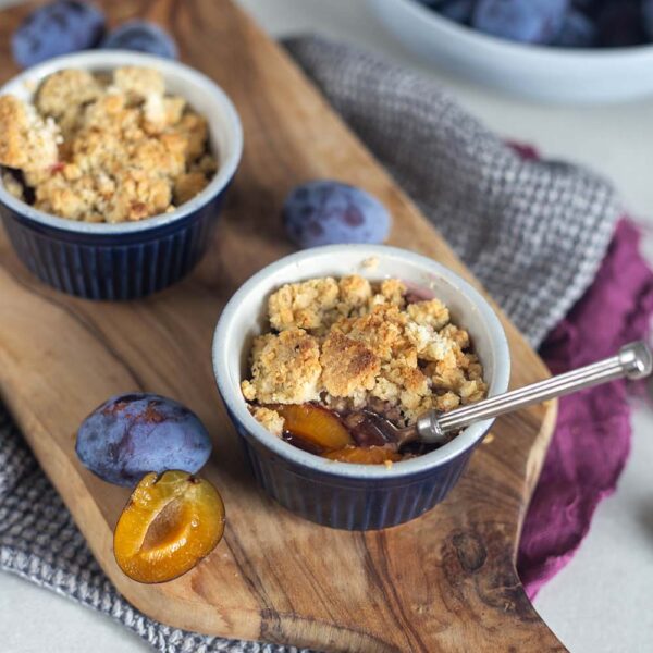 Zwetschgen Crumble mit Haferflocken Schnelle Idee mit Pflaumen