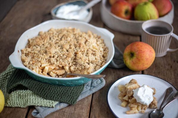 Apfel Crumble Rezept schnell mit Haferflocken - kreativfieber Apfel Crumble Rezept schnell mit Haferflocken - kreativfieber