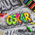 Personalisierte Graffiti Bilder zum Kindergeburtstag mit Neonfarben Graffiti Ausmalbilder
