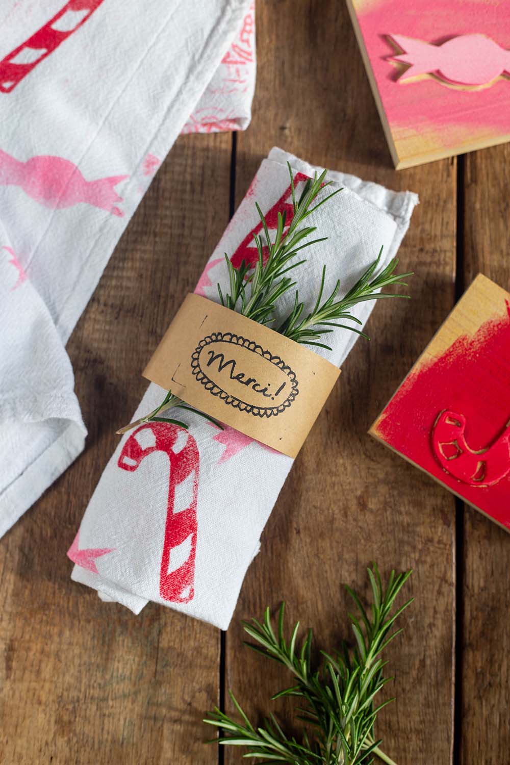 Geschirrtuch bedrucken mit Zuckerstangen