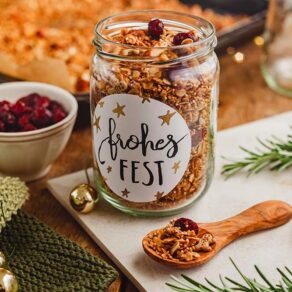 Weihnachtsmüsli verschenken Geschenke aus der Küche Rezept zu Weihnachten