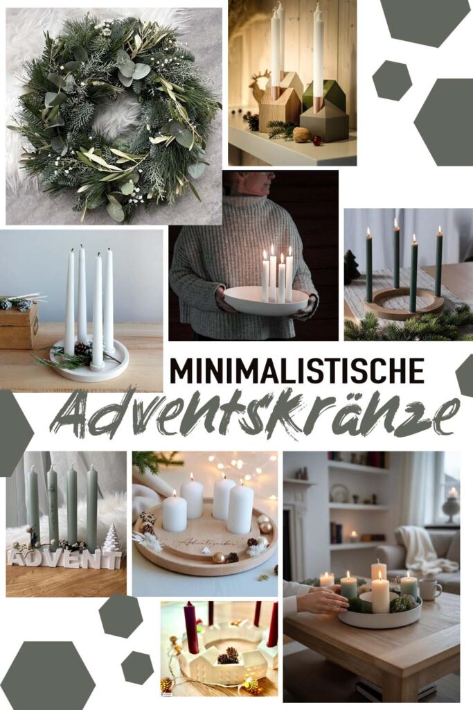 minimalistische Adventskränze aus handmade shops - schlicht und modern zum Bestellen