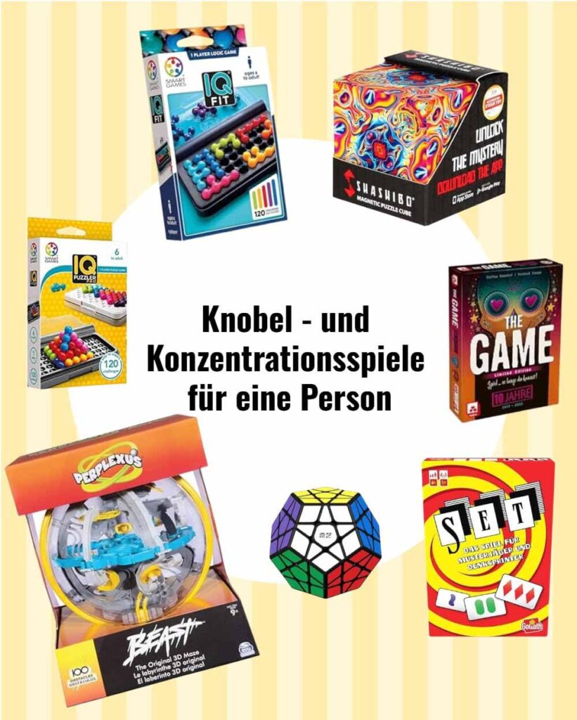 Knobel und Konzentrationsspiele für eine Person für eine analog bag