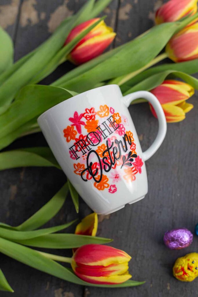 DIY Ostergeschenke mit rub ons gestalten - Tasse zu Ostern gestalten