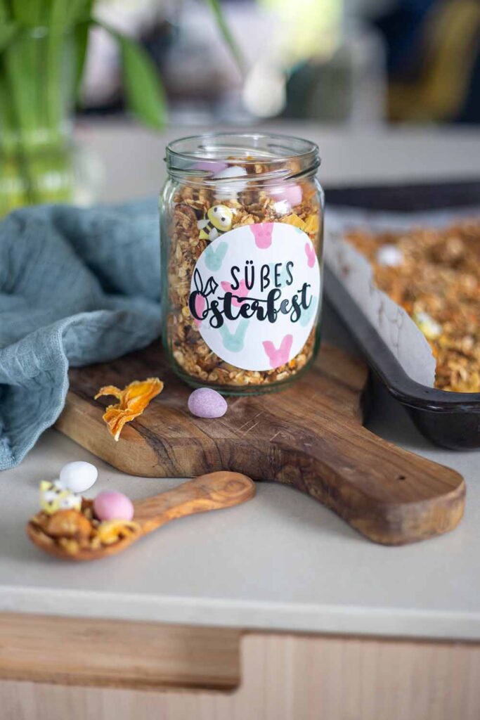 DIY Ostermüsli Geschenkidee zu Ostern mit schöner Verpackung