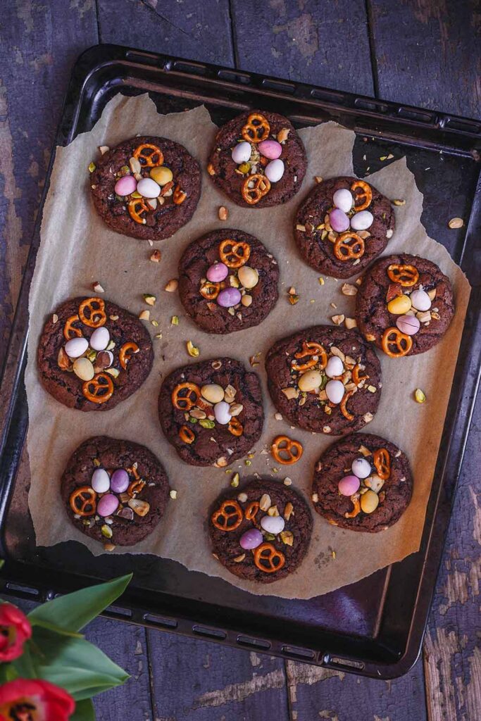Osterdessert oder zum Osterkaffee - super schokoladige Ostercookies