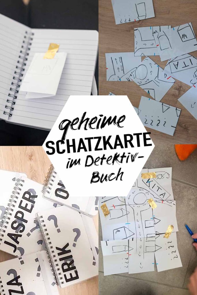 Geheime Schatzkarte im Detektivbuch
