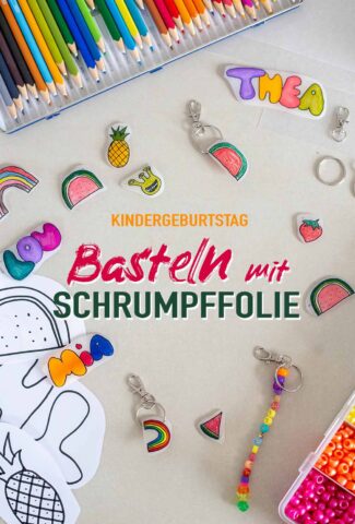 Basteln mit Schrumpffolie zum Kindergeburtstag