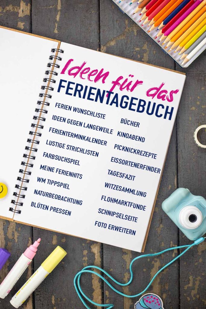 Ideen für das Ferientagebuch Mottoseiten