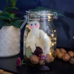 Gespenst aus Filz im Lichtglas mit Kindern selbermachen