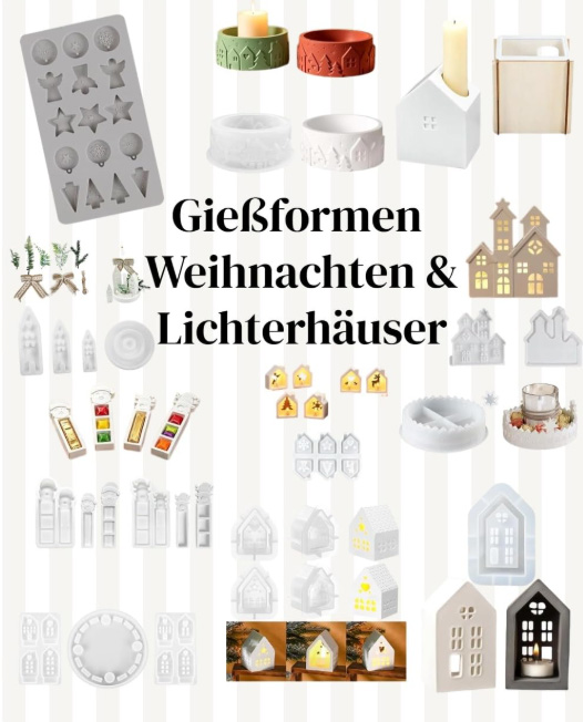 Silikonformen für Gießpulver für Weihnachten und Geschenke aus Gießpulver